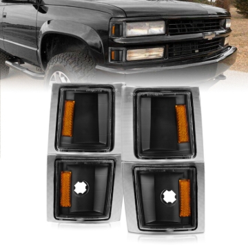 Picture of ANZO 1994-1998 Chevrolet Blazer Corner Lights Black Housing Clear Lens w/ Amber Reflector