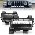 Picture of ANZO 2018-2021 Jeep Wrangler LED Side Markers Chrome Housing Smoke Lens w/ Seq. Signal Sport Bulb