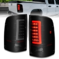 Picture of ANZO 2007-2013 GMC Sierra LED Tail Lights w/ Light Bar Black Housing Smoke Lens