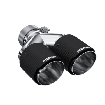 Picture of MBRP 3in ID / Dual 4in OD Out Staggered L 9.37in / R 9.87in Dual Wall Carbon Fiber Univ Exhaust Tip