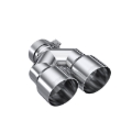 Picture of MBRP 3in ID / Dual 4in OD Out Staggered L 9.37in / R 9.87in Single Wall T304 SS Univ Exhaust Tip