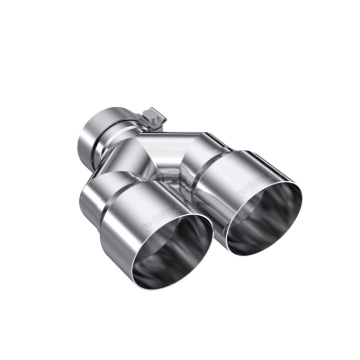 Picture of MBRP 3in ID / Dual 4in OD Out Staggered L 9.37in / R 9.87in Single Wall T304 SS Univ Exhaust Tip