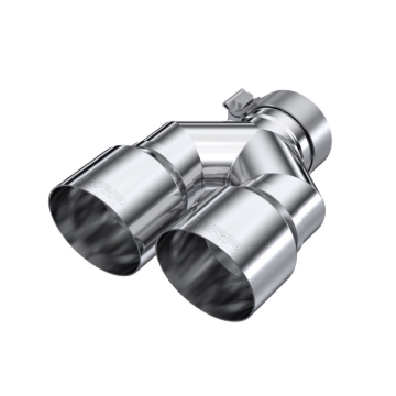 Picture of MBRP 3in ID / Dual 4in OD Out Staggered L 9.87in / R 9.37in Single Wall T304 SS Univ Exhaust Tip
