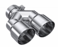 Picture of MBRP 3in ID / Dual 4in OD Out Staggered L 9.37in / R 9.87in Single Wall T304 SS Univ Exhaust Tip