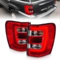 Picture of ANZO 1999-2004 Jeep Grand Cherokee LED Tail Lights w/ Light Bar Chrome Housing Red/Clear Lens