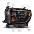Picture of ANZO 14-21 Toyota Tundra (OE Halogen w/LED DRL) LED Crystal Headlights w/ Switchback & DRL - Blk