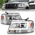 Picture of ANZO 2004-2008 Ford  F-150 Projector Headlights w/ Light Bar Chrome Housing