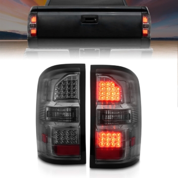 Picture of ANZO 2014-2018 GMC Sierra LED Tail Lights Black Housing Smoke Lens