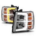 Picture of ANZO 2007-2013 Chevrolet Silverado 1500 Projector w/ Light Bar Chrome Housing w/ Sequential