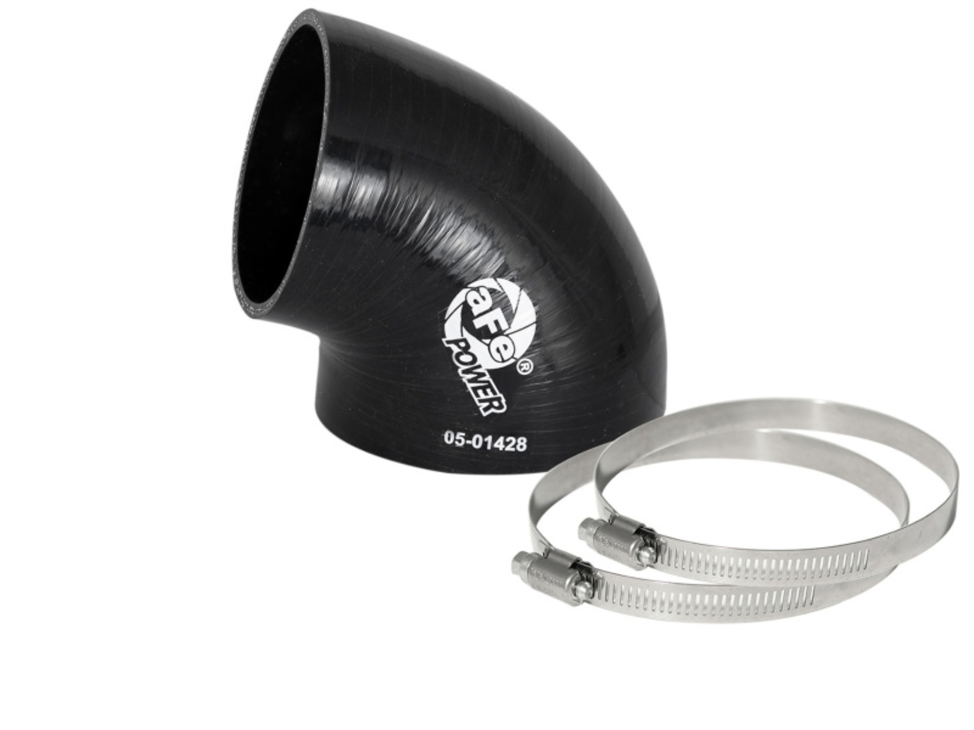 Picture of aFe Magnum FORCE CAI Univ. Silicone (3.5in to 3in ID / 75 Deg.) Elbow Reducing Coupler - Black