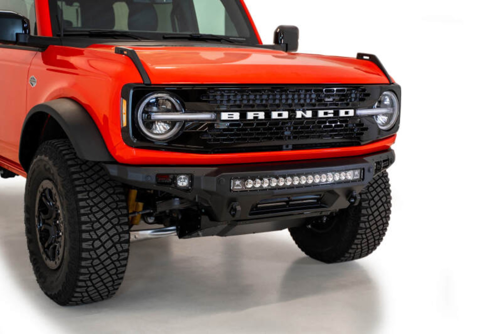 Picture of Addictive Desert Designs 2021+ Ford Bronco Stealth Fighter Front Bumper w/ Winch Mount