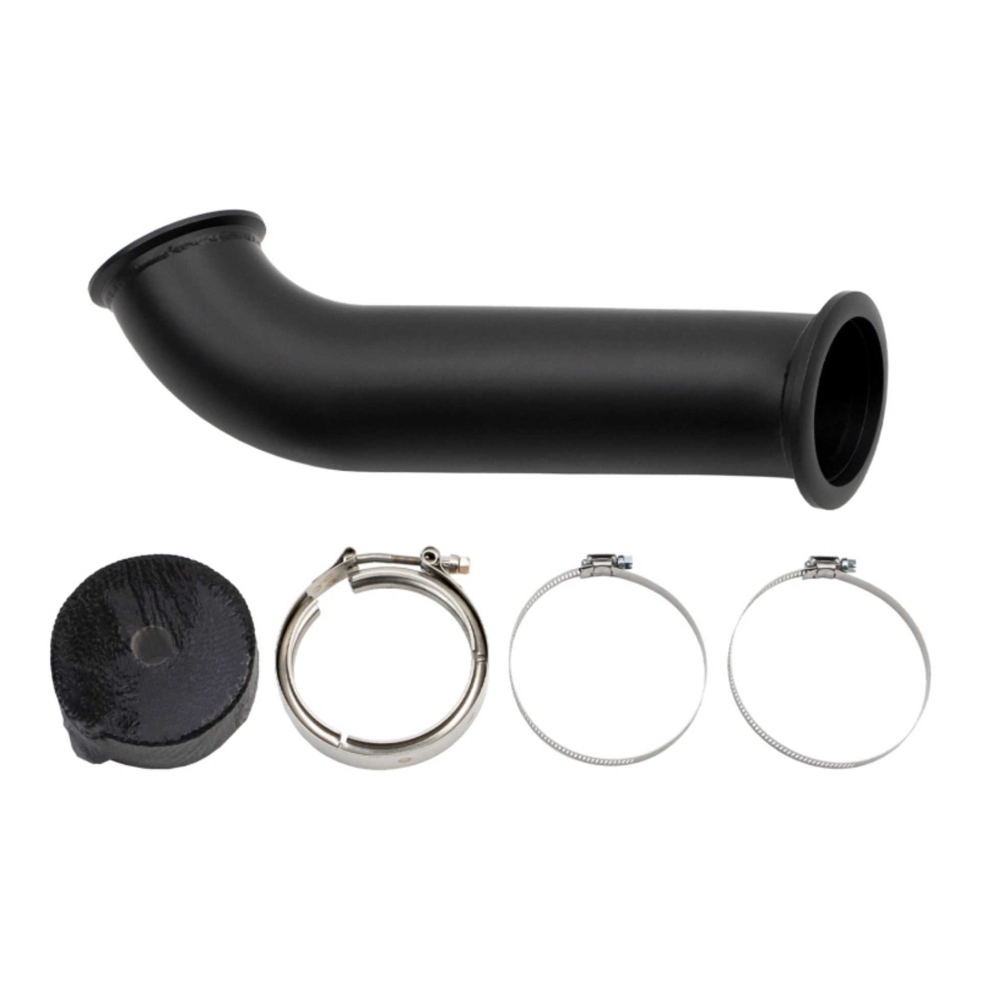 Picture of Wehrli 04.5-07 Dodge Ram Cummins 4in Down Pipe - w/High Mount S400 Turbo & 2nd Gen Manifold