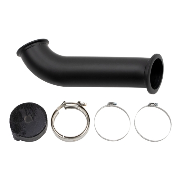 Picture of Wehrli 04.5-07 Dodge Ram Cummins 4in Down Pipe - w/High Mount S400 Turbo & 2nd Gen Manifold