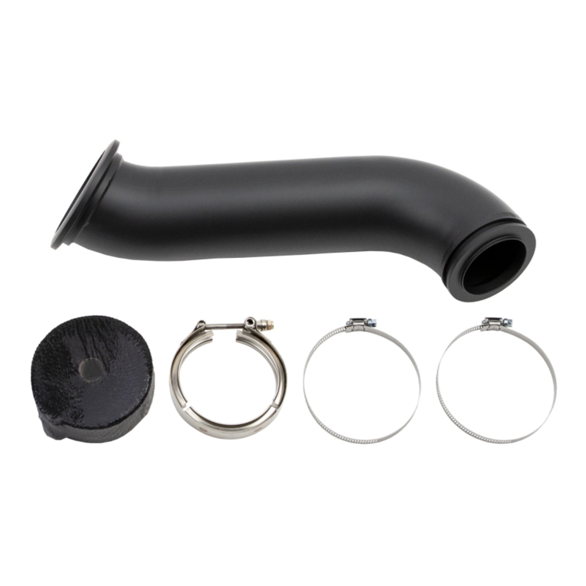 Picture of Wehrli 04.5-07 Dodge Ram Cummins 4in Down Pipe - w/High Mount S300 Turbo & 2nd Gen Manifold