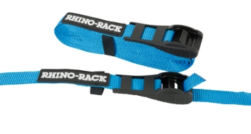 Picture of Rhino-Rack Rapid Tie Down Straps w/Buckle Protector - 4.5m/15ft - Pair - Red
