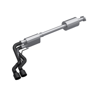 Picture of MBRP 2021+ Ford F150 Black Coated Dual Pre-Axle (Street Profile) 2.5in OD Tips 3in Cat Back Exhaust