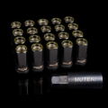 Picture of Wheel Mate Muteki HR50 Open End Lug Nuts - Black w/ Yellow Ring 14x1.50