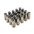 Picture of Wheel Mate Muteki HR50 Open End Lug Nuts - Titanium Chrome w/ Blue Ring 14x1.50