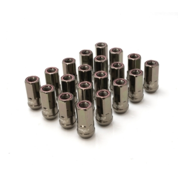 Picture of Wheel Mate Muteki HR50 Open End Lug Nuts - Titanium Chrome w/ Red Ring 14x1.50
