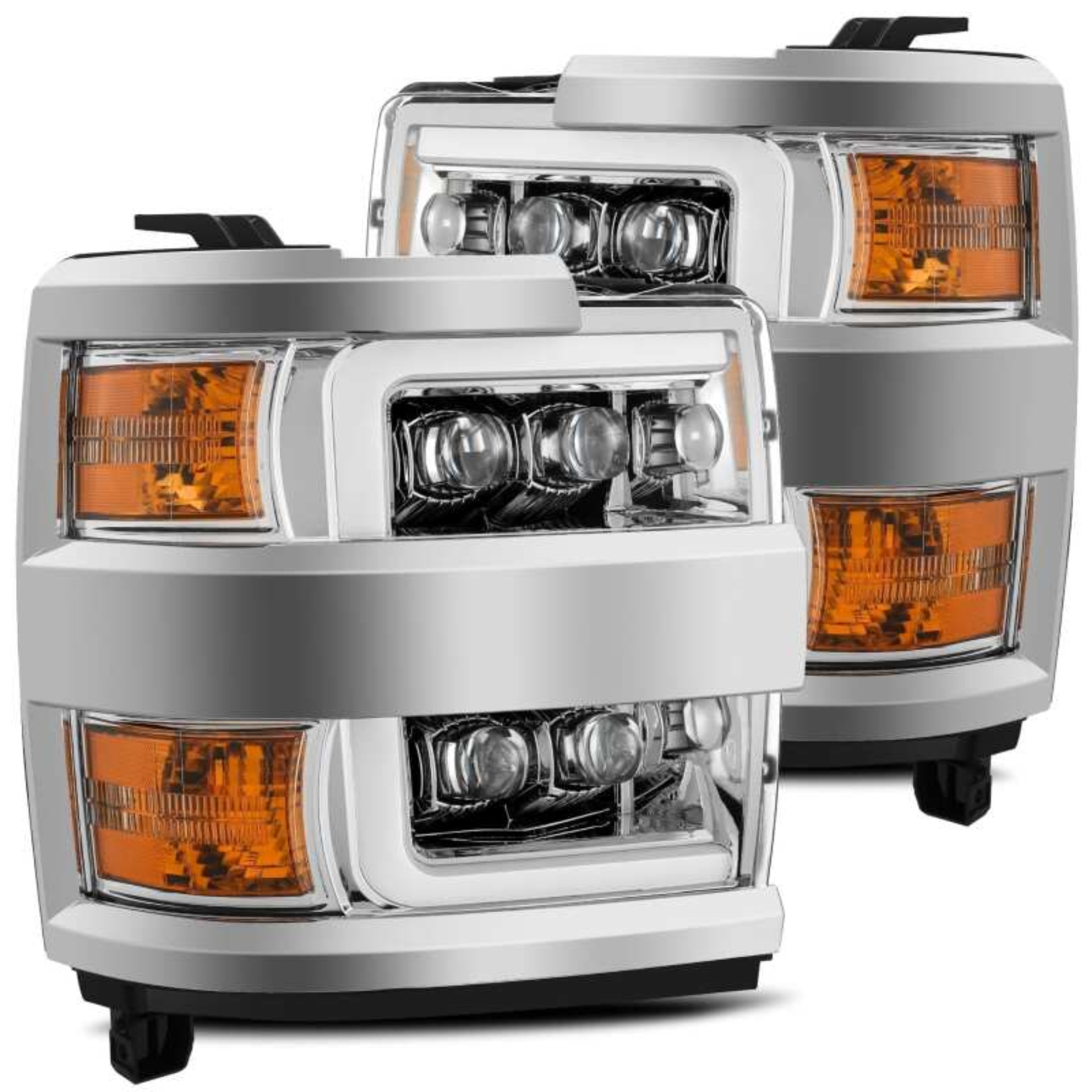 Picture of AlphaRex 15-18 Chevy 2500HD NOVA LED Proj Headlights Plank Style Chrome w/Activ Light/Seq Signal/DRL