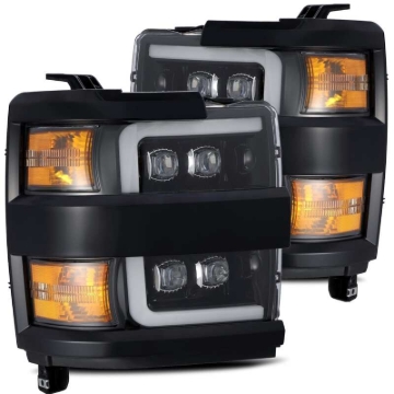 Picture of AlphaRex 15-18 Chevy 2500HD NOVA LED Proj Headlight Plank Style Jet Blk w/Activ Light/Seq Signal/DRL