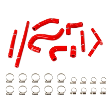 Picture of Mishimoto 96-02 Toyota 4Runner 3.4L (w/ Rear Heater) Silicone Heater Hose Kit - Red