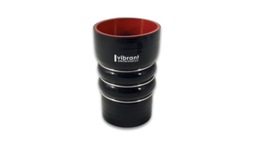 Picture of Vibrant Silicone Coupling 4 Ply Aramid CAC Hose 3in x 2.5in Inlet/Outlet - Black