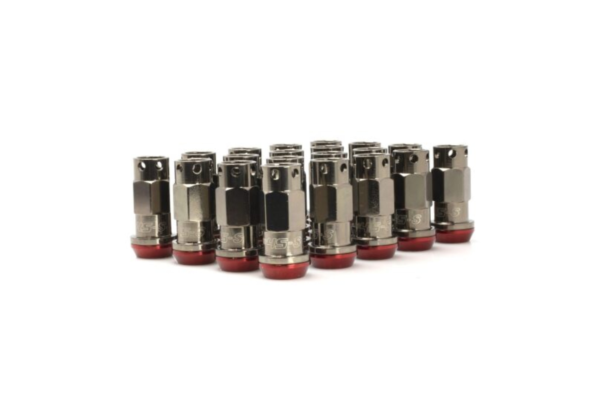 Picture of Wheel Mate Muteki SR45-S Lug Nut Kit 12x1.50 - Smoke Titanium w/ Red Washers