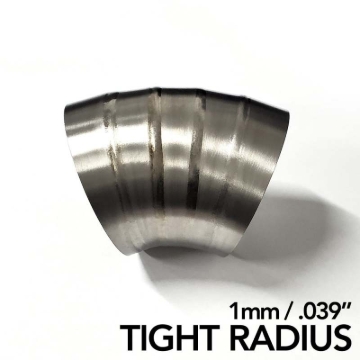 Picture of Ticon Industries 2.5in. Welded Pie Cut 1.26D Tight Radius 90 Degree Bend (1mm/0.039in.) - 10 Pack