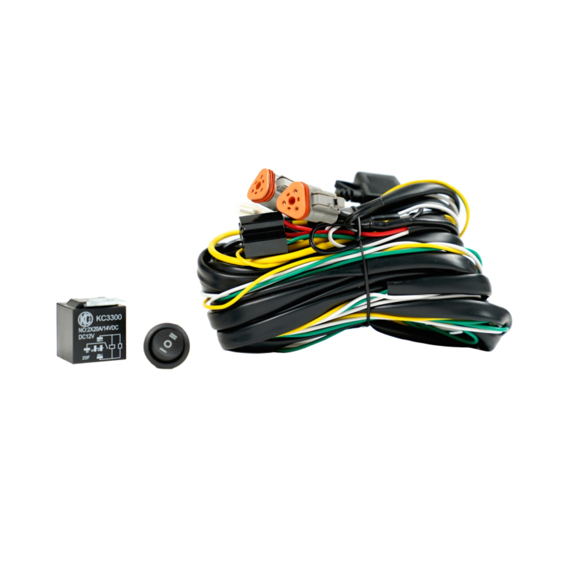 Picture of KC HiLiTES Wiring Harness FLEX ERA w/40 AMP Relay & 3 Position LED Rocker Switch (3-Pin Deutsch Con)