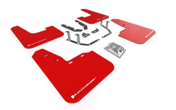 Picture of Rally Armor 18-23 Ford Fiesta ST MK8 Red UR Mud Flap w/White Logo