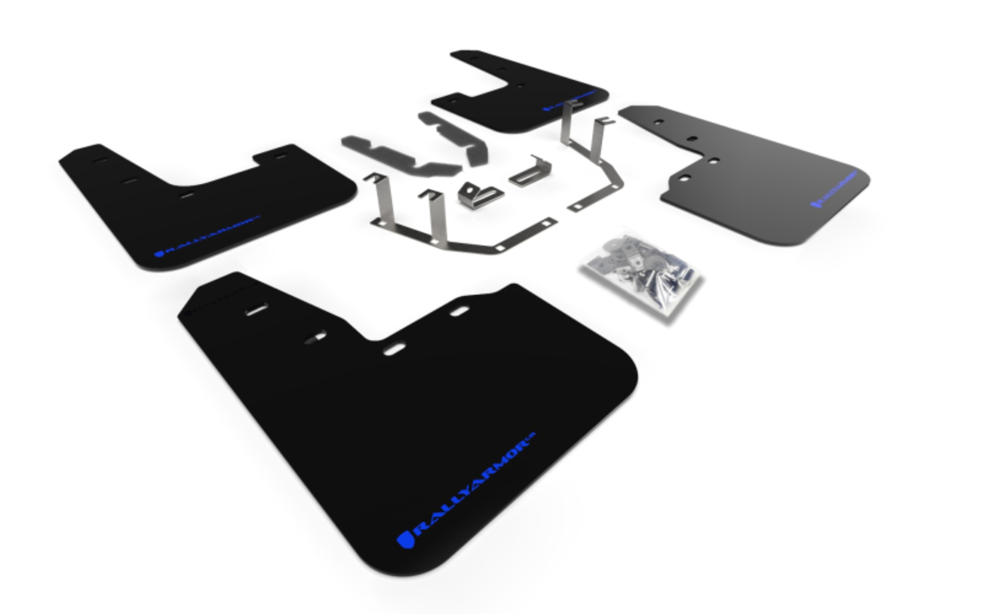 Picture of Rally Armor 18-23 Ford Fiesta ST MK8 Black UR Mud Flap w/Blue Logo