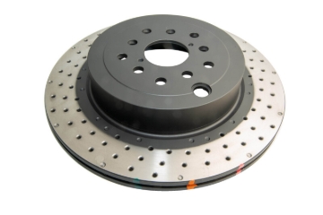 Picture of DBA 04-17 Subaru WRX STi Rear Cross Drilled/Dimpled 4000 XD Series Rotor