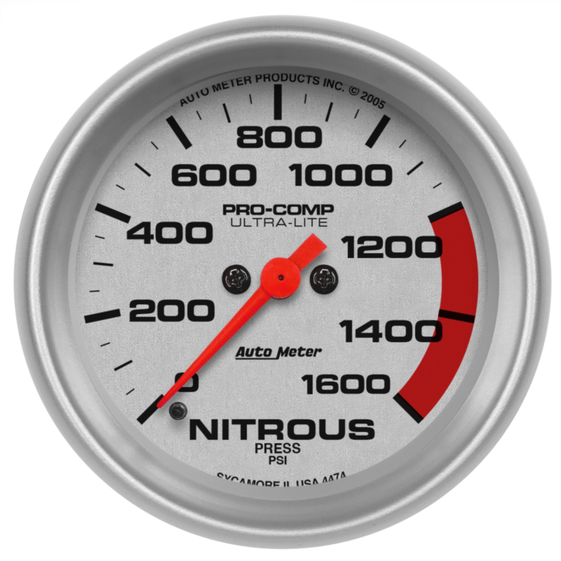 Picture of Autometer Ultra-Lite 2-5/8in 1600PSI Nitrous Pressure Gage