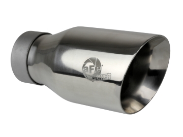 Picture of aFe MACH Force-Xp Univ 304 SS Double-Wall Clamp-On Exhaust Tip - Polished - 3in Inlet - 4.5in Outlet