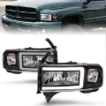 Picture of ANZO 94-02 Dodge RAM Crystal Headlight - w/ Light Bar Black Housing
