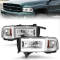 Picture of ANZO 94-02 Dodge RAM Crystal Headlight - w/ Light Bar Chrome Housing