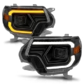 Picture of ANZO 12-15 Toyota Tacoma Projector Headlights - w/ Light Bar Switchback Black Housing