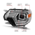 Picture of ANZO 12-15 Toyota Tacoma Projector Headlights - w/ Light Bar Switchback Chrome Housing