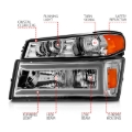 Picture of ANZO 04-12 GM Colorado/Canyon/I-Series Crystal Headlights - w/ Light Bar Chrome Housing 4pcs