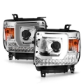 Picture of ANZO 14-15 GMC Sierra 1500/2500HD/3500HD Plank Style Projector Headlight - Chrome Housing
