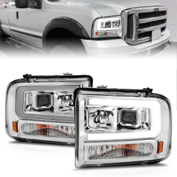 Picture of ANZO 99-04 Ford F250/F350/F450/Excursion (excl 99) Projector Headlights - w/Light Bar Chrome Housing