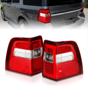 Picture of ANZO 07-17 For Expedition LED Taillights w/ Light Bar Chrome Housing Red/Clear Lens
