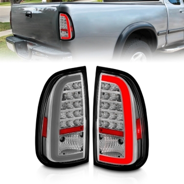 Picture of ANZO 00-06 Toyota Tundra LED Taillights w/ Light Bar Chrome Housing Clear Lens