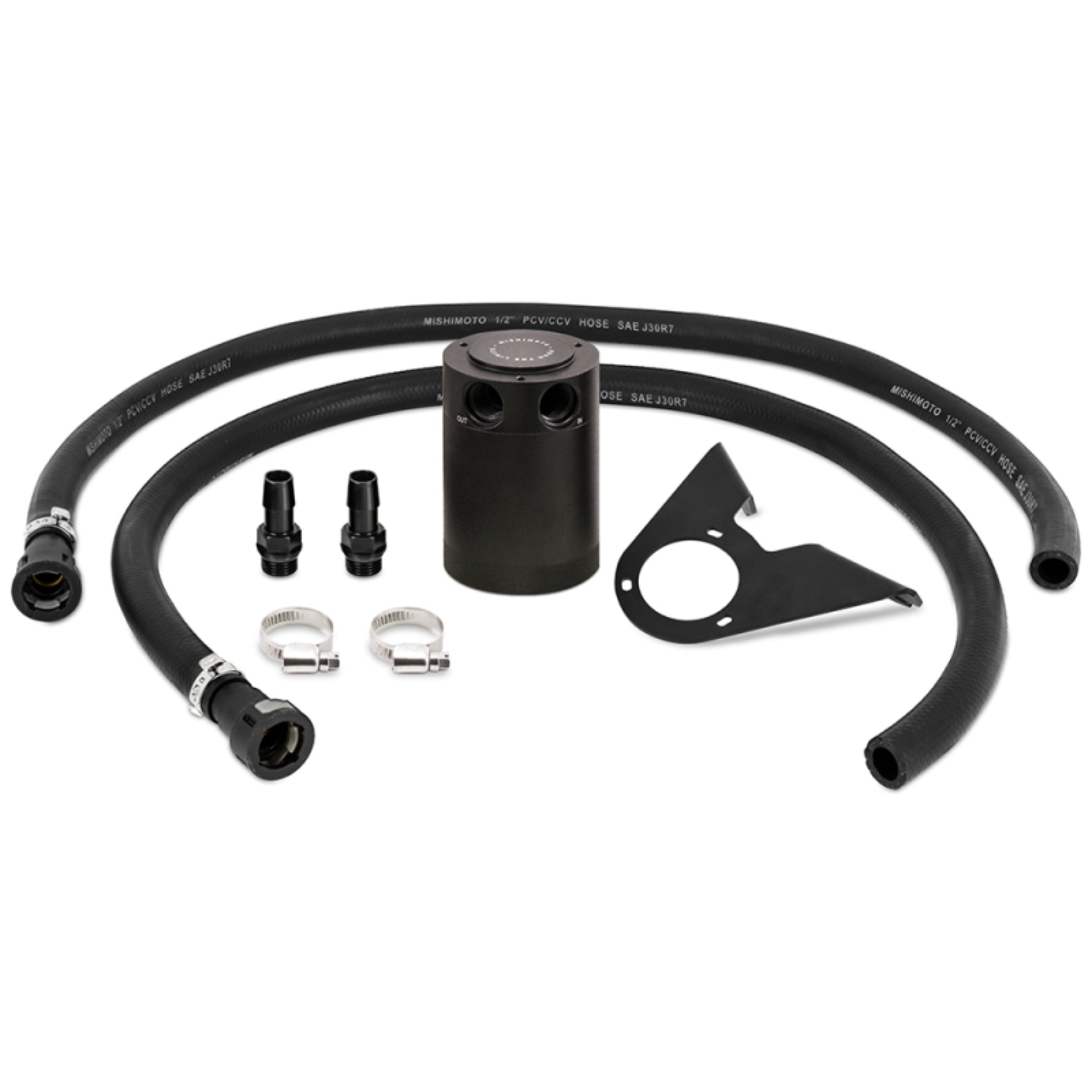 Picture of Mishimoto 2021+ Ford Bronco 2.3L Baffled Oil Catch Can - PCV Side - Black