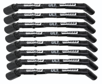 Picture of Moroso GM LS Ultra 40 Custom Fit Sleeved Ignition Wire Set 8in 135 Deg Boots - Black