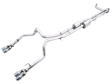 Picture of AWE Tuning 4th Gen GM 1500 6.2L 0FG Cat-Back Split Rear Exit (w/ Bumper Cutouts) - Quad Chrome Tips