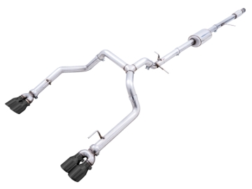 Picture of AWE Tuning 4th Gen GM 1500 5.3L 0FG Cat-Back Split Rear Exit (w/ Bumper Cutouts) - Quad Diamond Tips