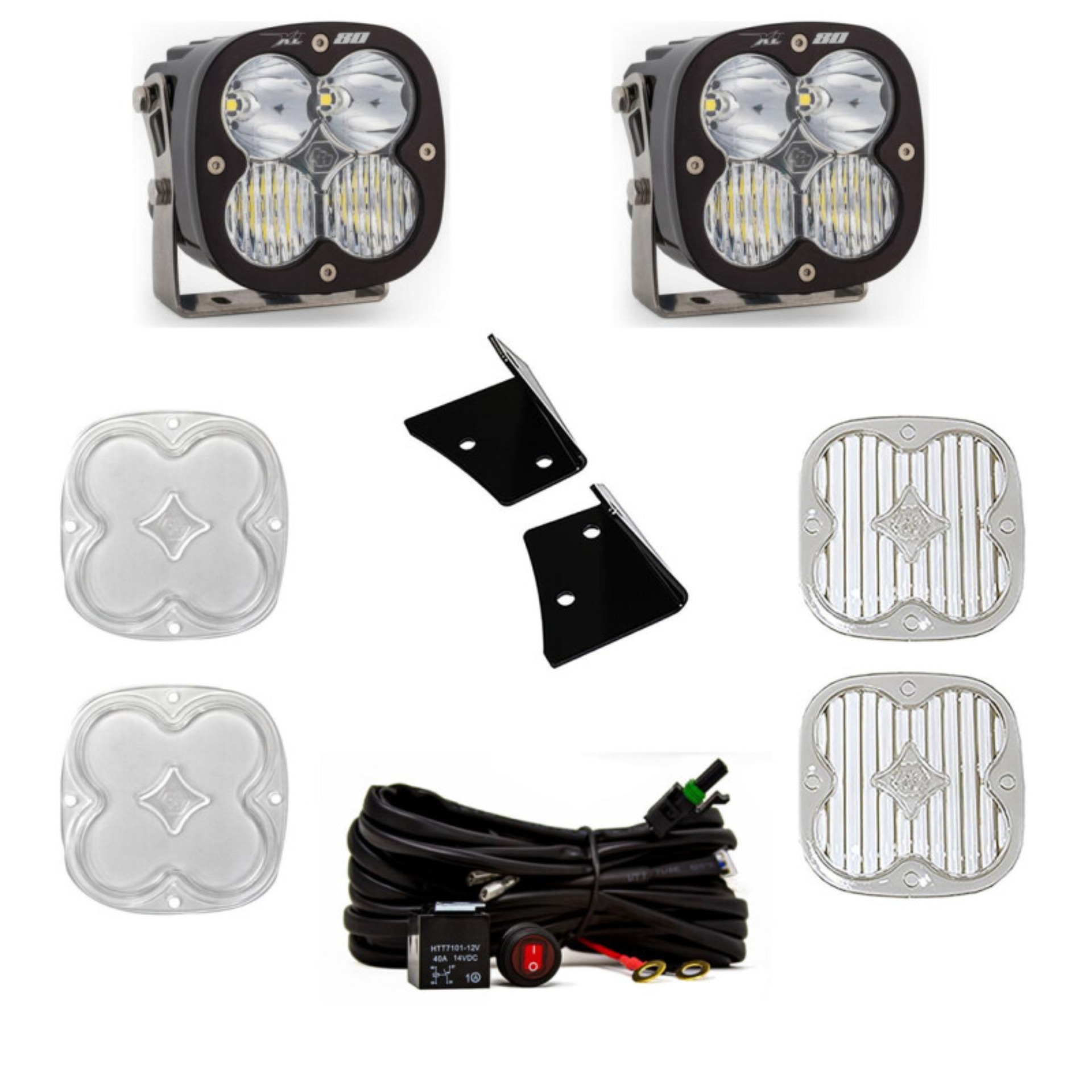 Picture of Baja Designs 07-18 Jeep Wrangler JK XL80 Drive/Combo A-Pillar Kit - White