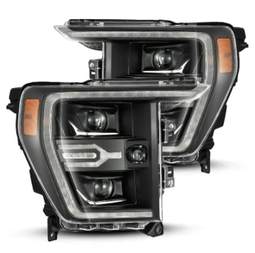 Picture of AlphaRex 21-22 Ford F150 Luxx-Series Projector Headlights Black w/Activ Light/Seq Signal